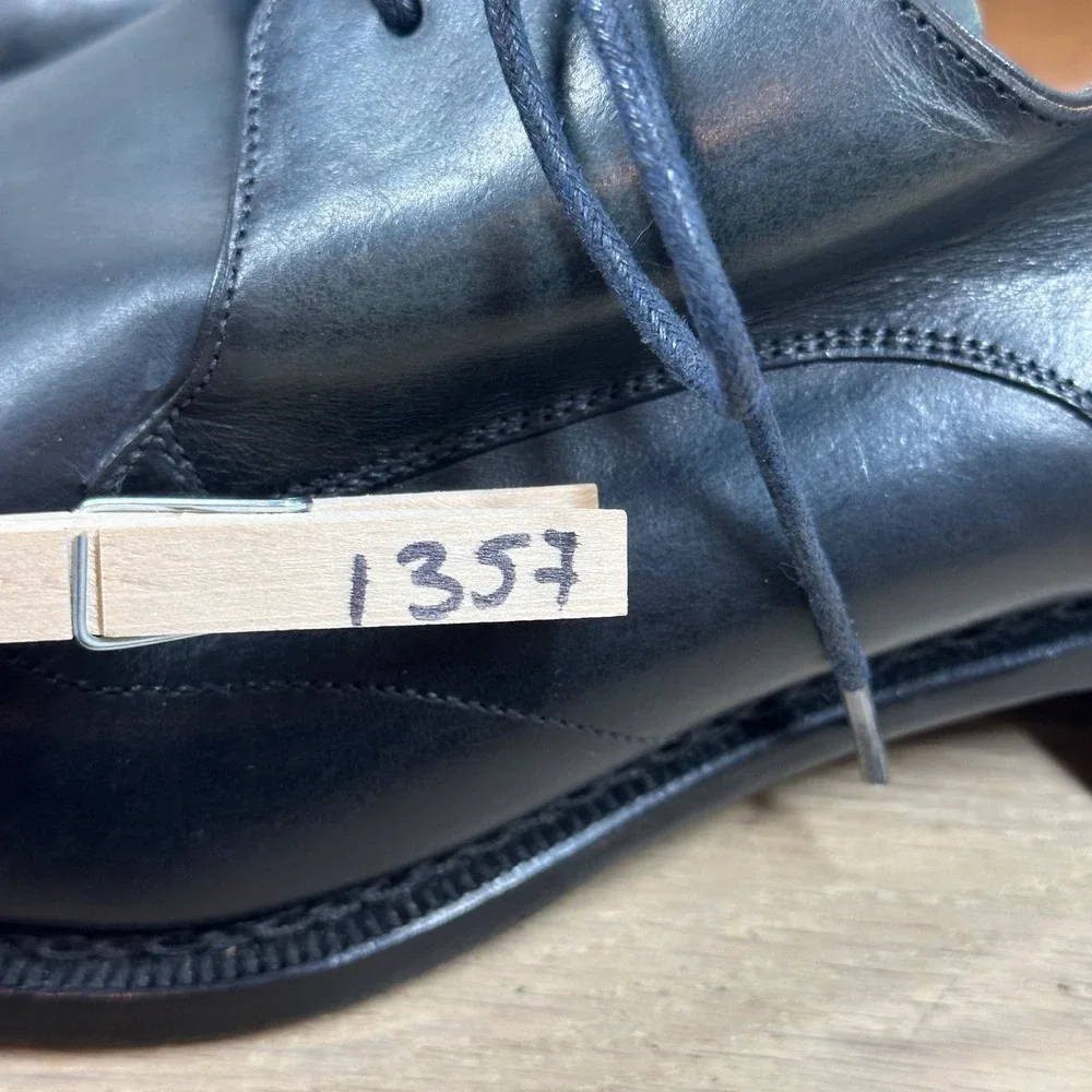 Mezlan Custom Oxford Shoes Mens 14 M Black Leather Brogue Wingtip Dress Shoes